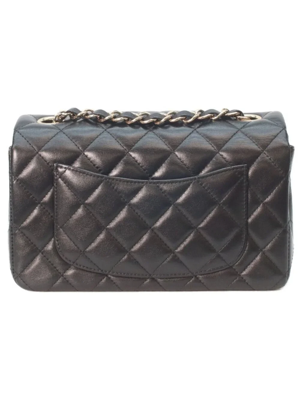 Chanel Black Rum Gold Mini Quilted 20 Chain Shoulder Bag